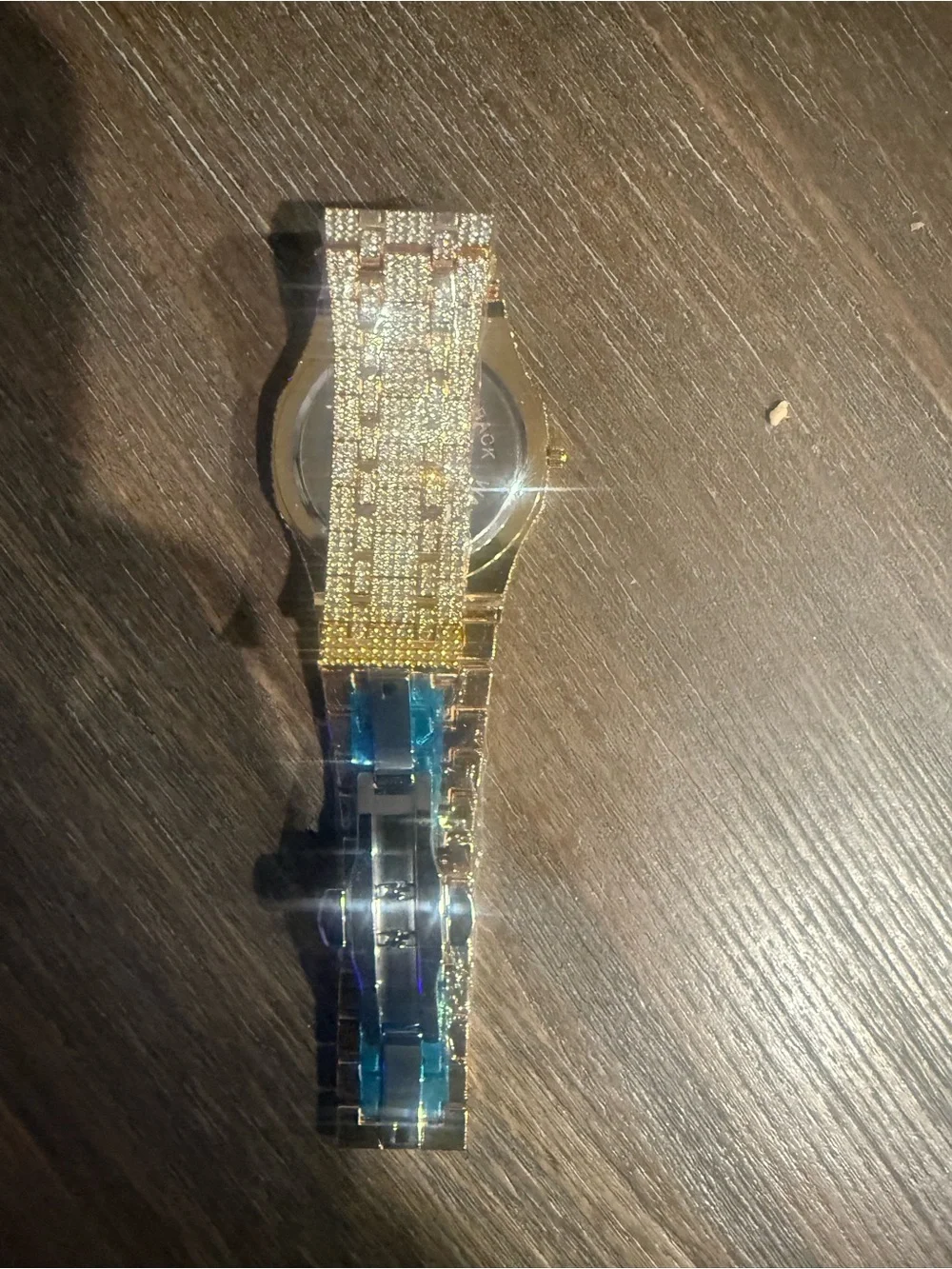 Gold Tone Crystal Pavé Bracelet Watch